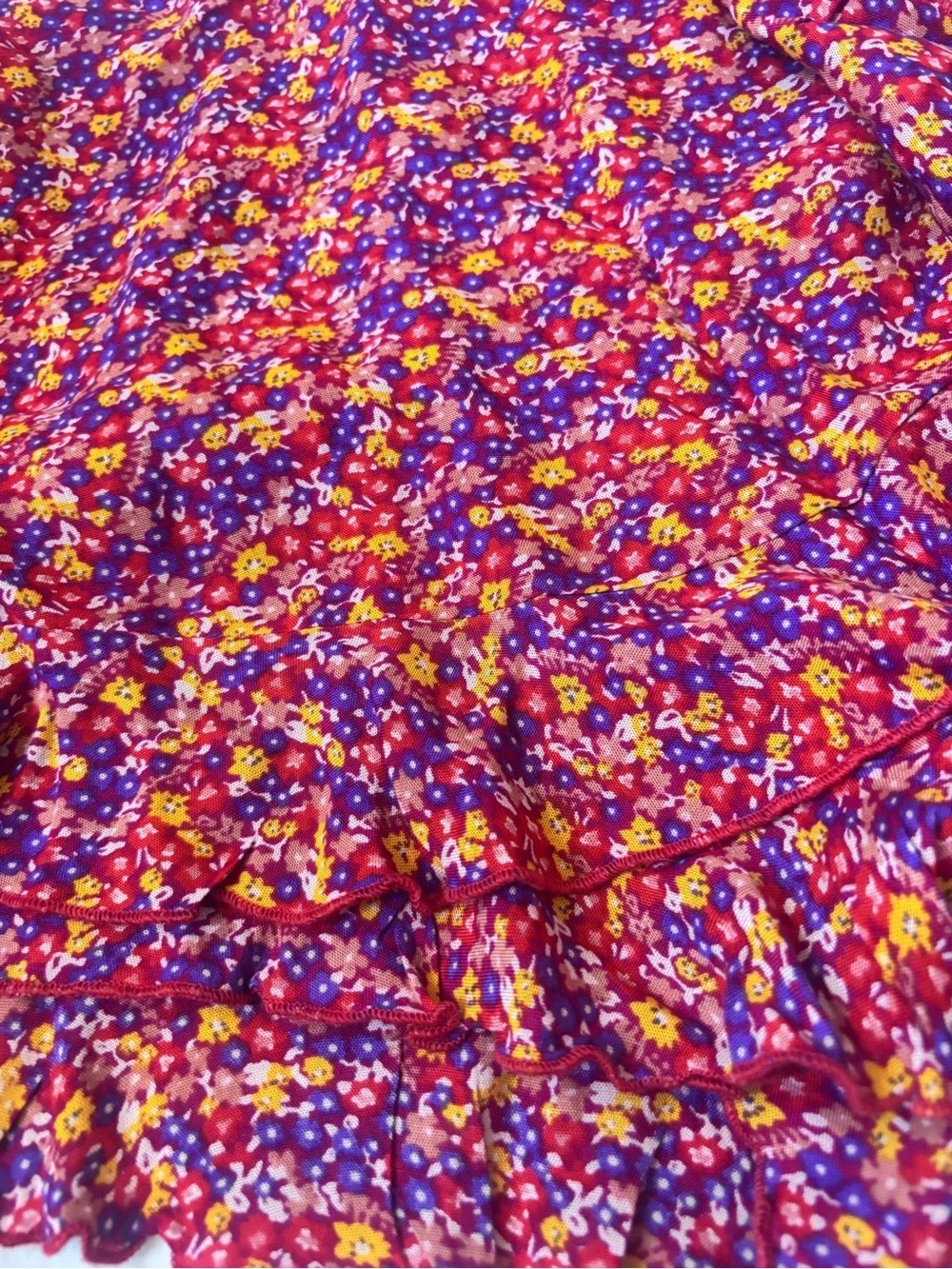 Patrons of Peace Raspberry Floral Ruffle Wrap Skort Size Small NWT Boho Festival